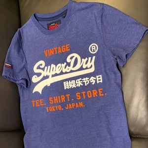 SuperDry: Small Blue t-shirt with raised lettering